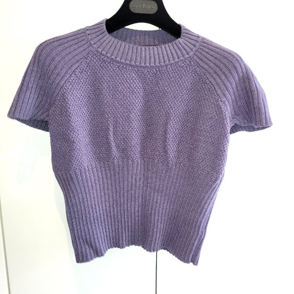 St. John Cropped Cap Sleeve Sweater Purple Size S - Picture 1 of 5